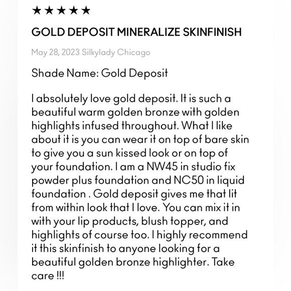 Gold Deposit Mac Mineralize SkinFinish Golden Bronze Highlighter Brand New - Picture 12 of 13